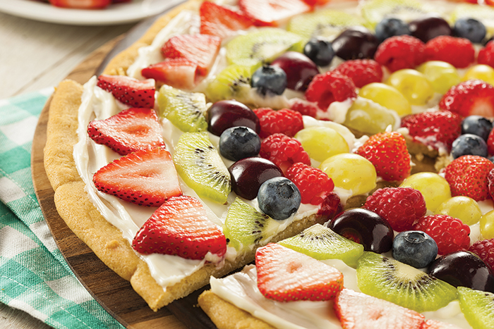 Cookie Dough Fruit Pizza with Cream Cheese Frosting