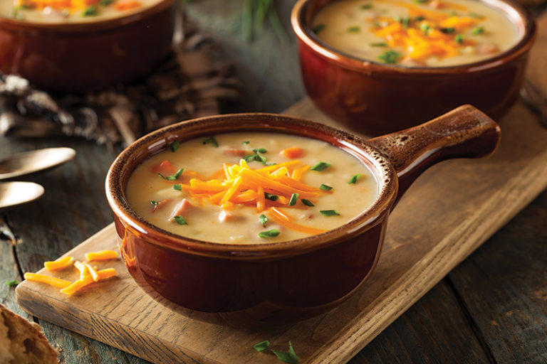 Beer and Cheese Potato Soup with Sausage
